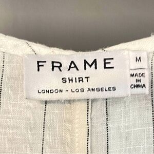 FRAME LINEN SLEEVELESS TOP WITH FRINGE HEM